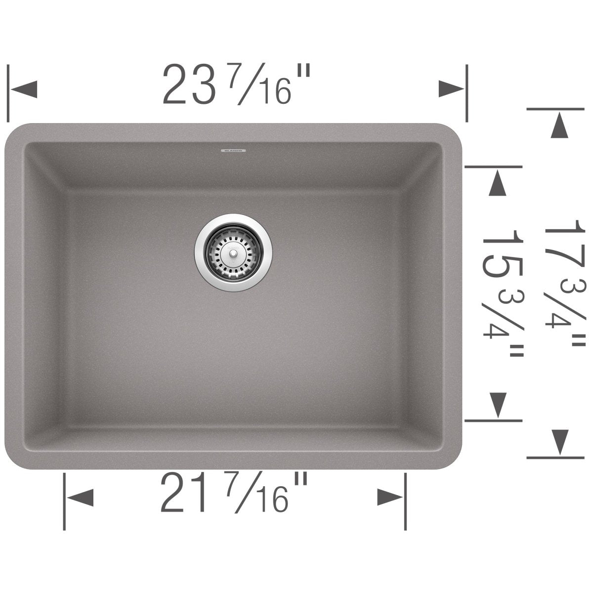 Blanco Precis 24 inch Single Bowl Silgranit Undermount Kitchen Sink - BUILDMYPLACE