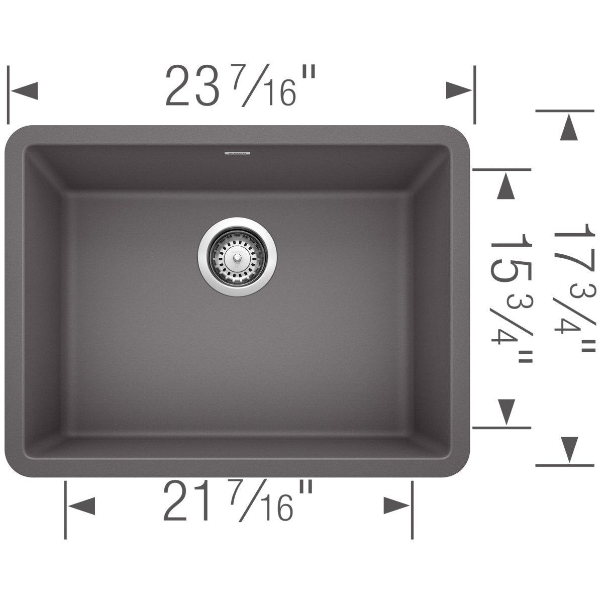Blanco Precis 24 inch Single Bowl Silgranit Undermount Kitchen Sink - BUILDMYPLACE
