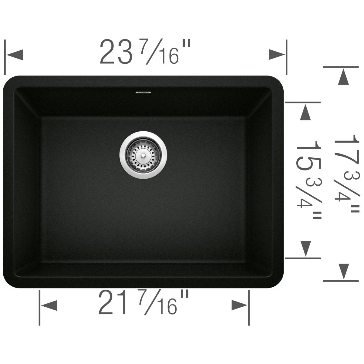 Blanco Precis 24 inch Single Bowl Silgranit Undermount Kitchen Sink - BUILDMYPLACE