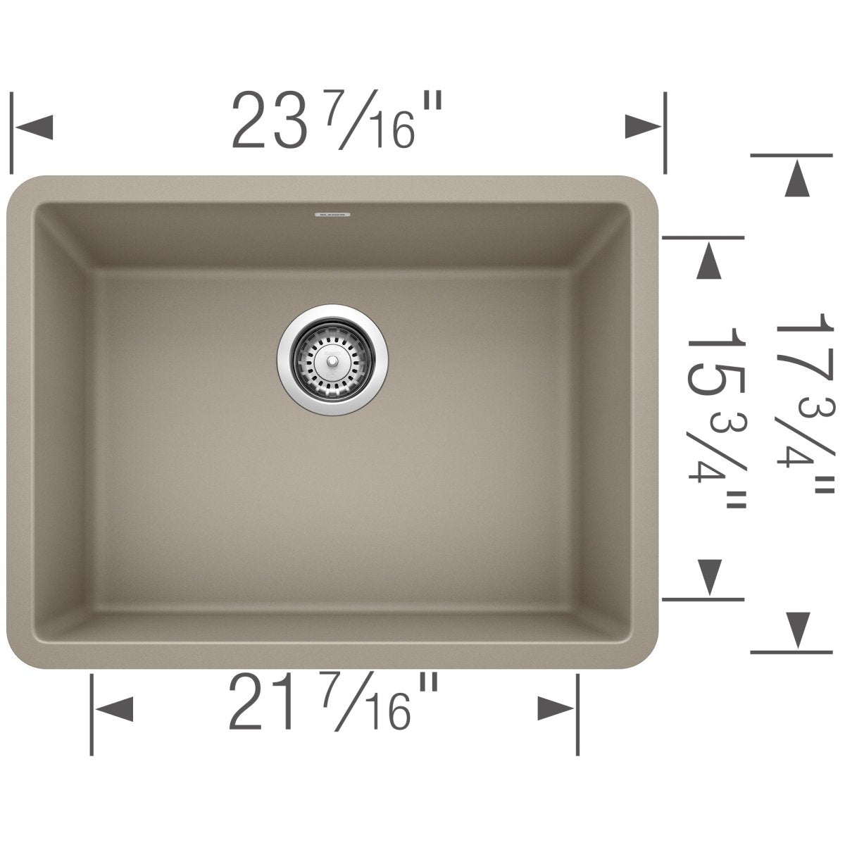 Blanco Precis 24 inch Single Bowl Silgranit Undermount Kitchen Sink - BUILDMYPLACE