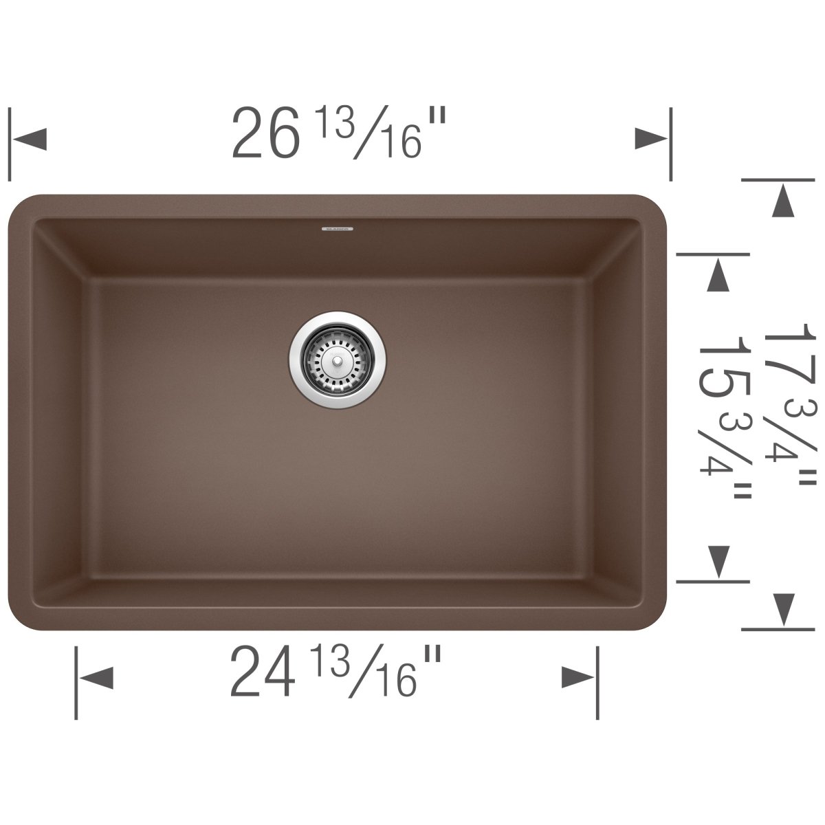 Blanco Precis 27 inch Single Bowl Silgranit Undermount Kitchen Sink - BUILDMYPLACE