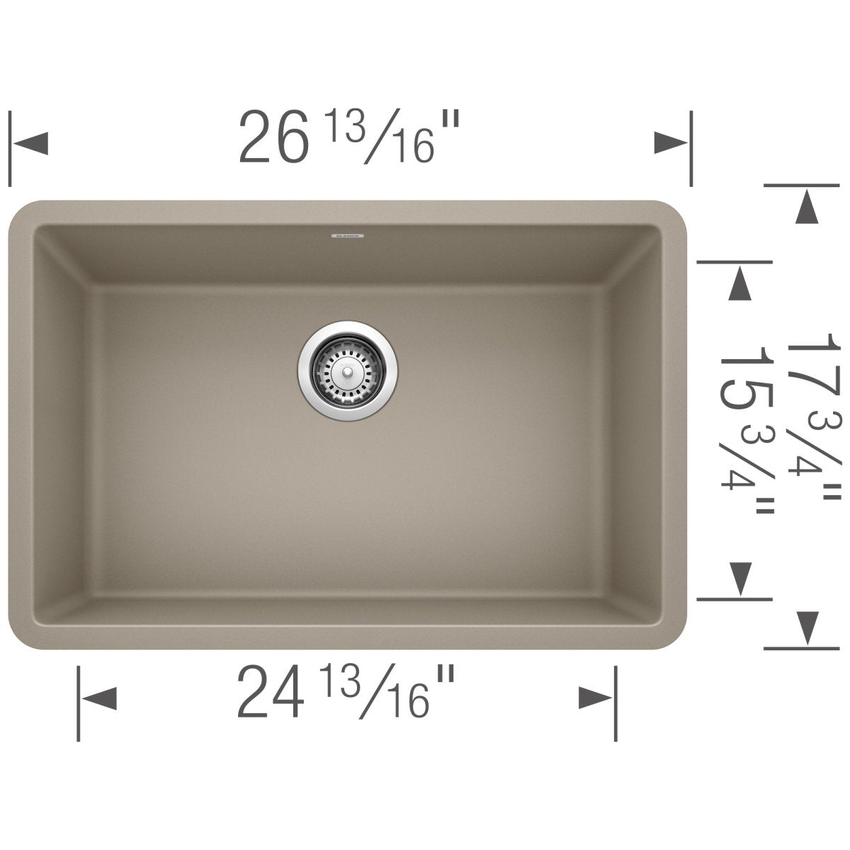 Blanco Precis 27 inch Single Bowl Silgranit Undermount Kitchen Sink - BUILDMYPLACE