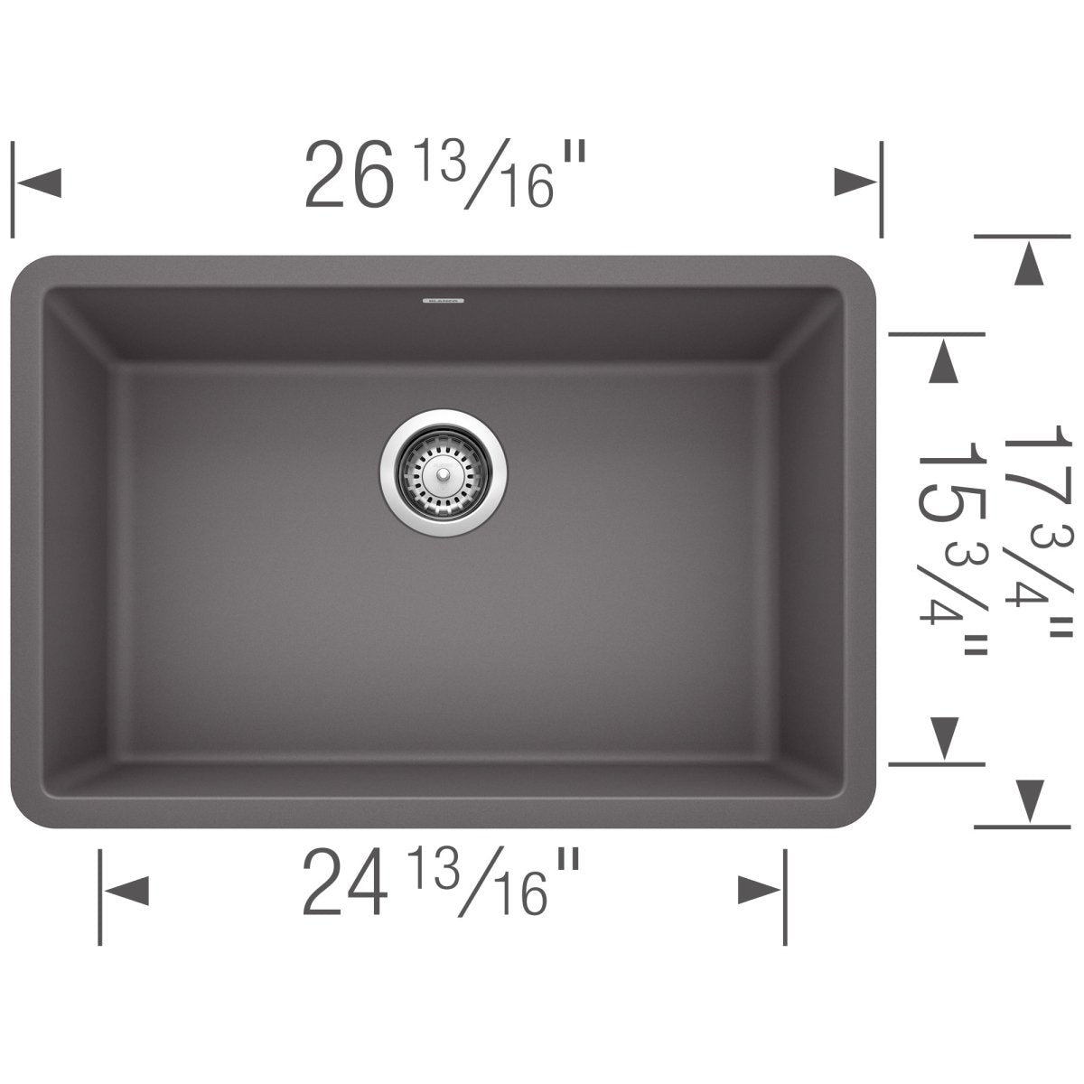 Blanco Precis 27 inch Single Bowl Silgranit Undermount Kitchen Sink - BUILDMYPLACE