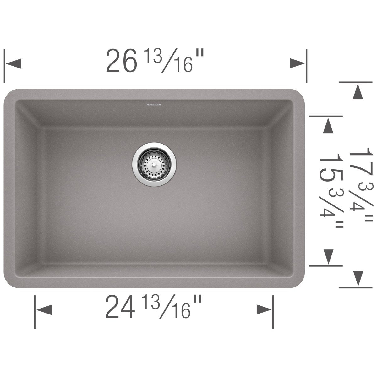Blanco Precis 27 inch Single Bowl Silgranit Undermount Kitchen Sink - BUILDMYPLACE