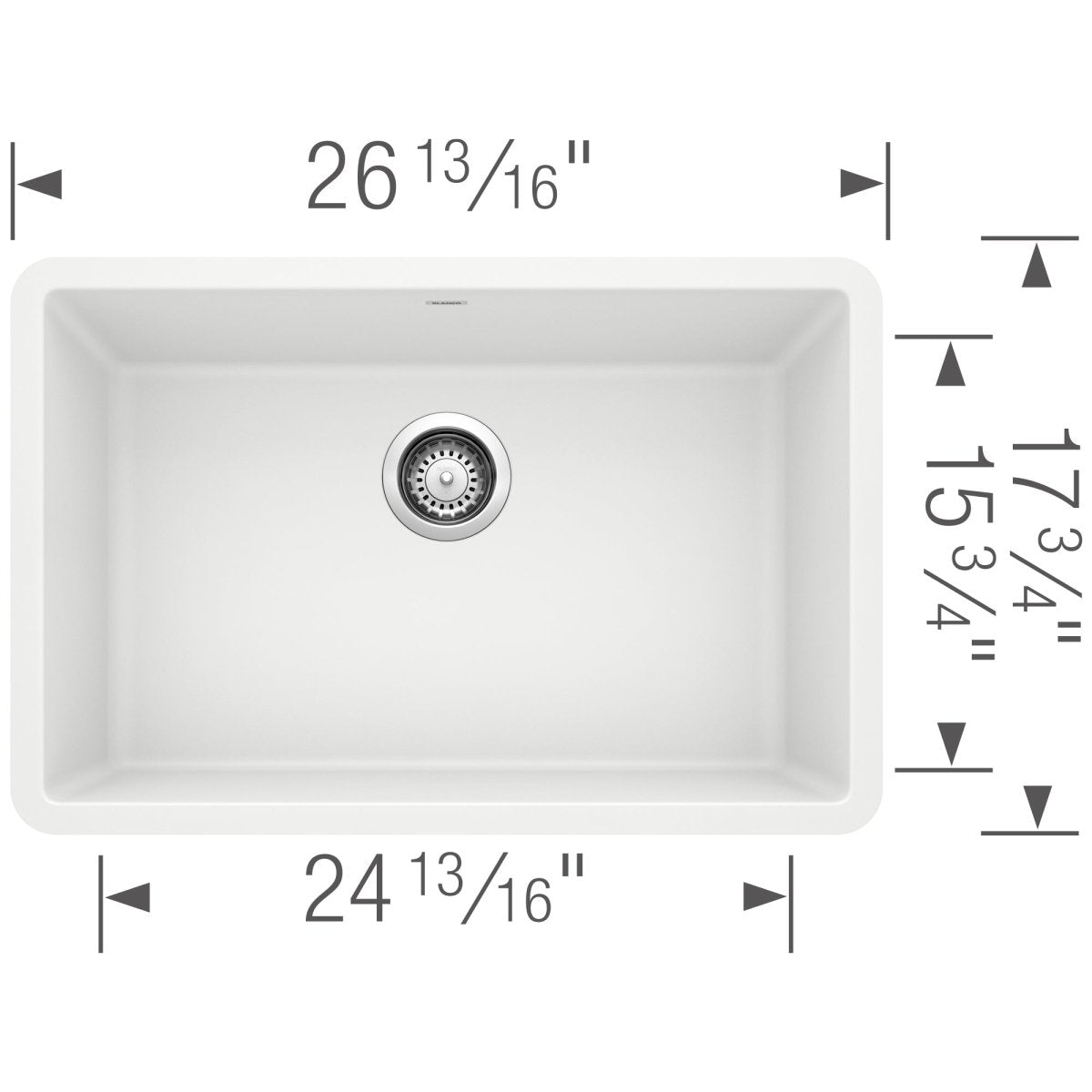 Blanco Precis 27 inch Single Bowl Silgranit Undermount Kitchen Sink - BUILDMYPLACE