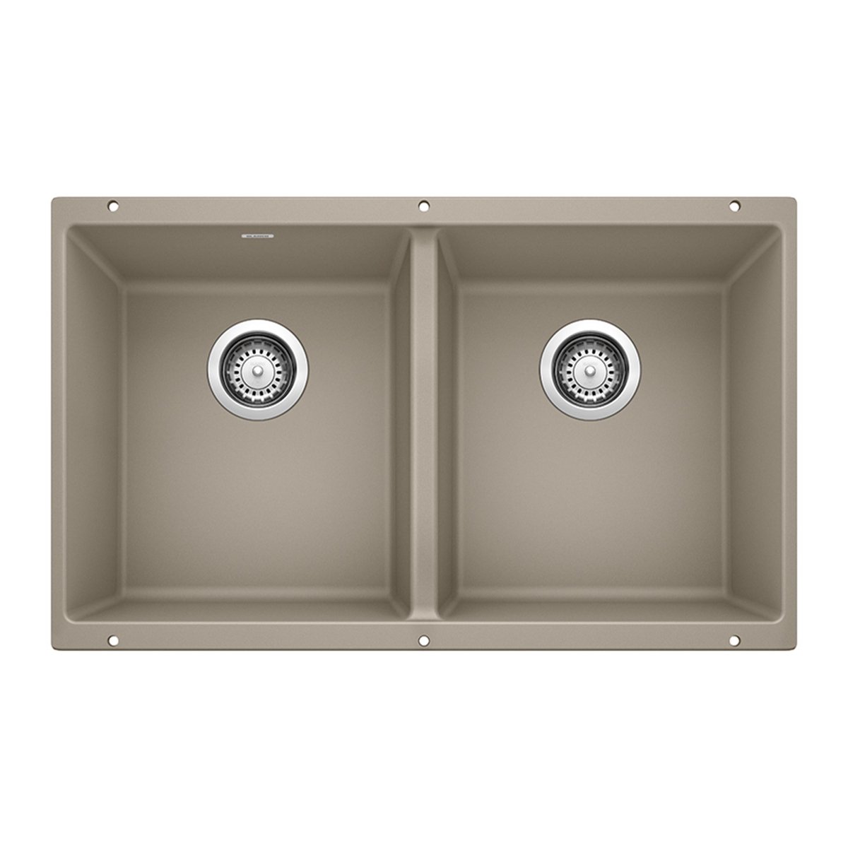 Blanco Precis 29 - 3/4 Inch Equal Double Bowl Silgranit Undermount Kitchen Sink 50/50 - BUILDMYPLACE