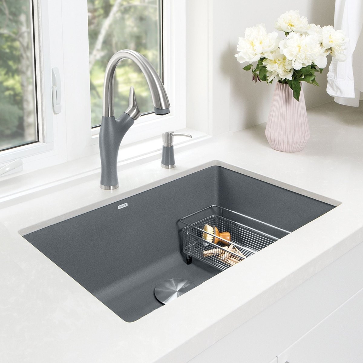 Blanco Precis 30 inch Single Bowl Silgranit Undermount Kitchen Sink - BUILDMYPLACE