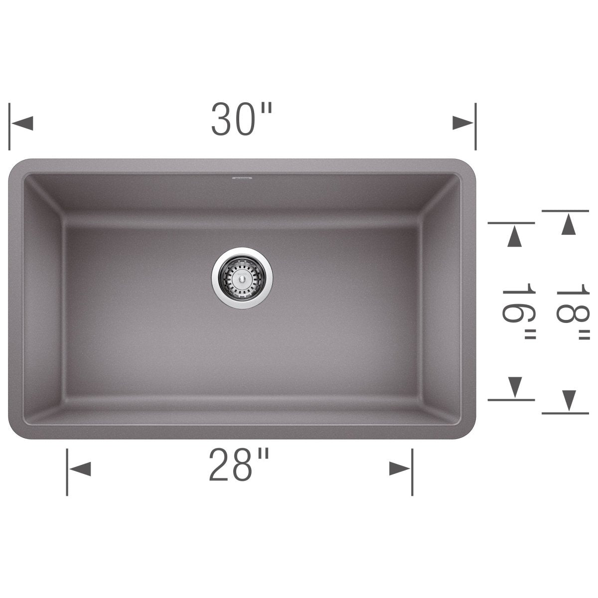Blanco Precis 30 inch Single Bowl Silgranit Undermount Kitchen Sink - BUILDMYPLACE