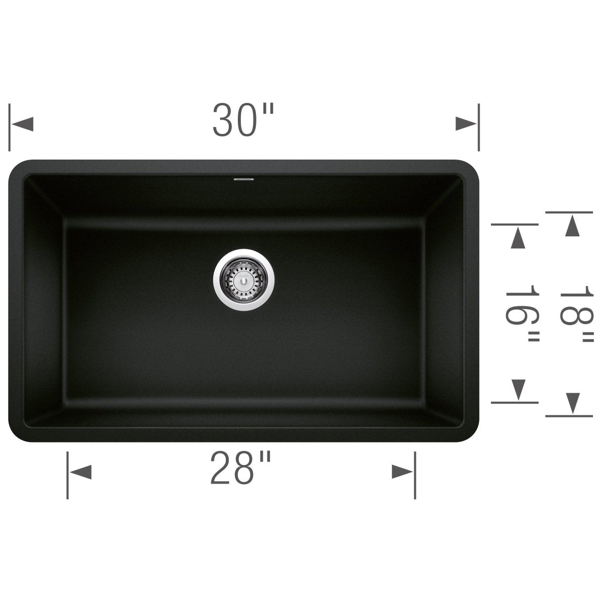 Blanco Precis 30 inch Single Bowl Silgranit Undermount Kitchen Sink - BUILDMYPLACE