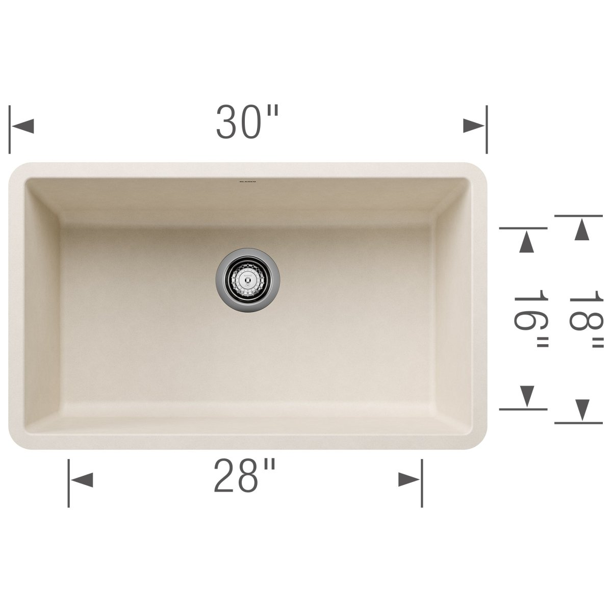 Blanco Precis 30 inch Single Bowl Silgranit Undermount Kitchen Sink - BUILDMYPLACE