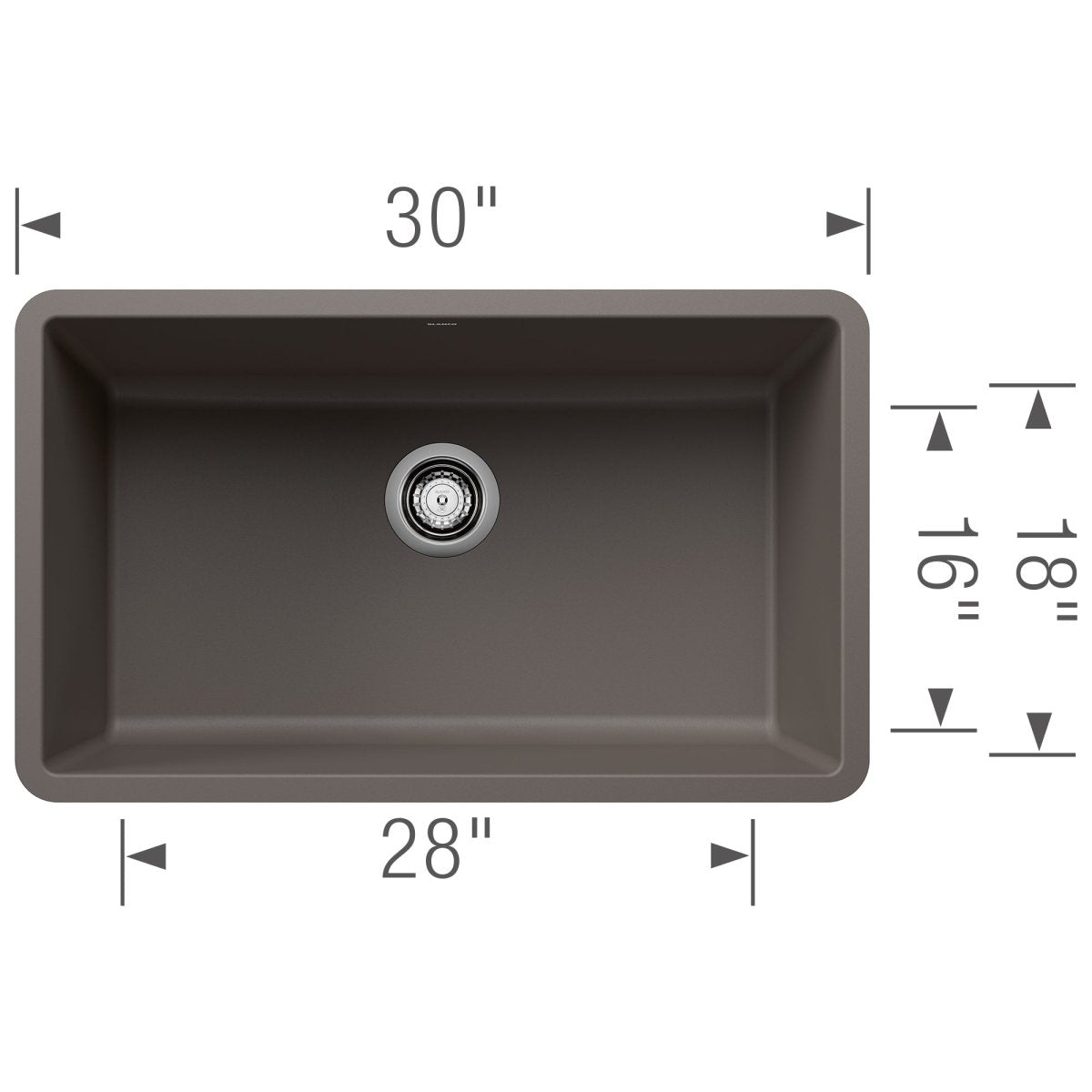 Blanco Precis 30 inch Single Bowl Silgranit Undermount Kitchen Sink - BUILDMYPLACE