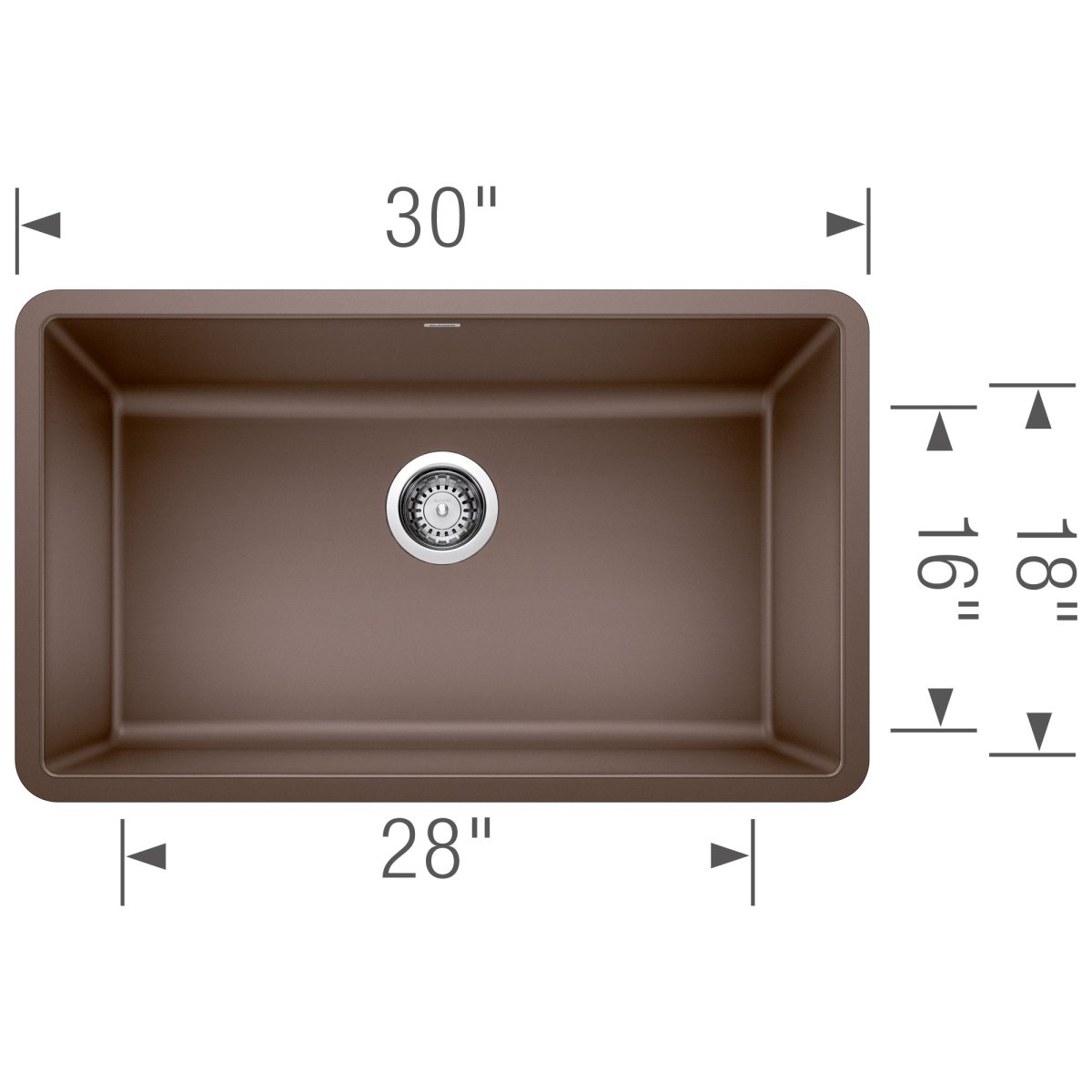 Blanco Precis 30 inch Single Bowl Silgranit Undermount Kitchen Sink - BUILDMYPLACE