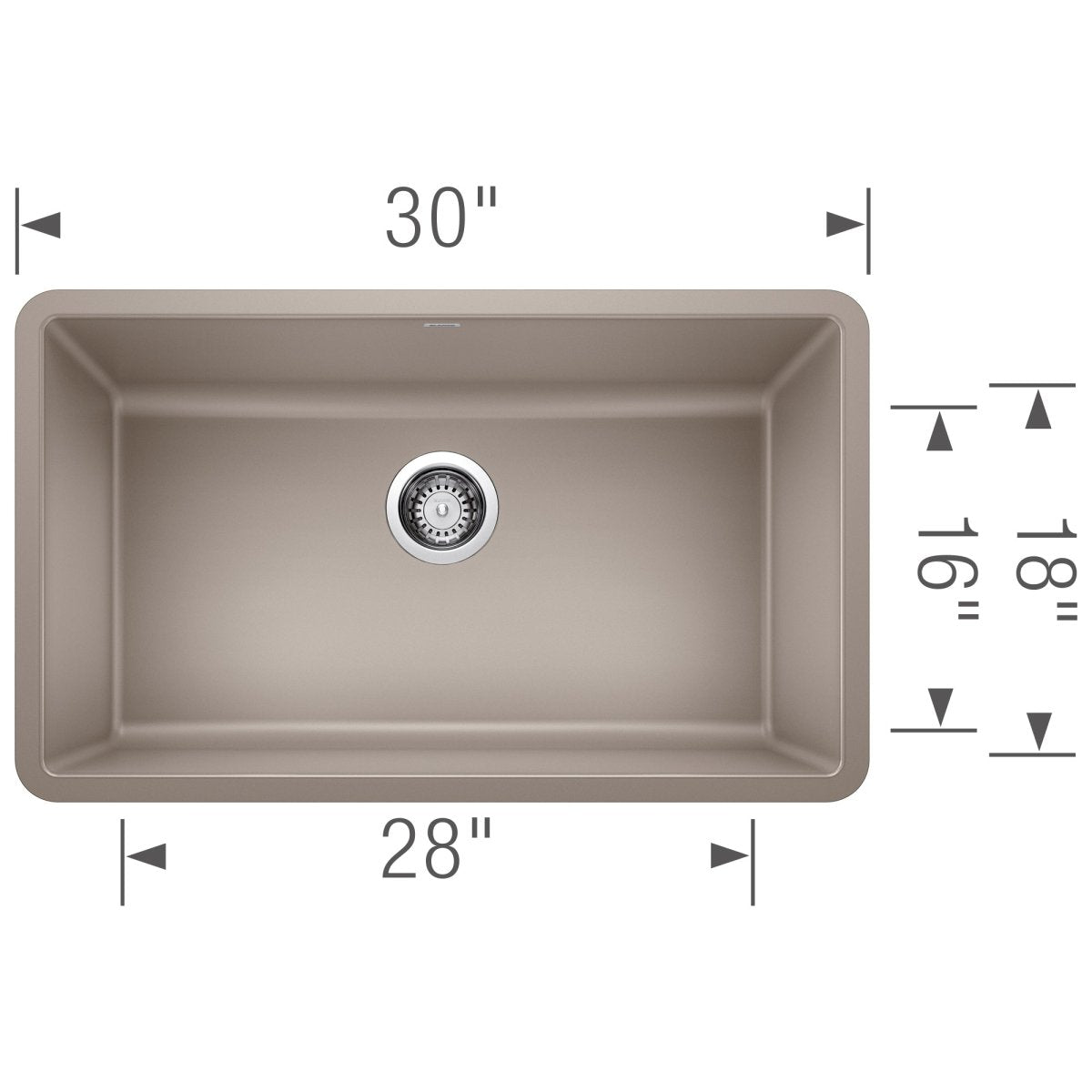 Blanco Precis 30 inch Single Bowl Silgranit Undermount Kitchen Sink - BUILDMYPLACE