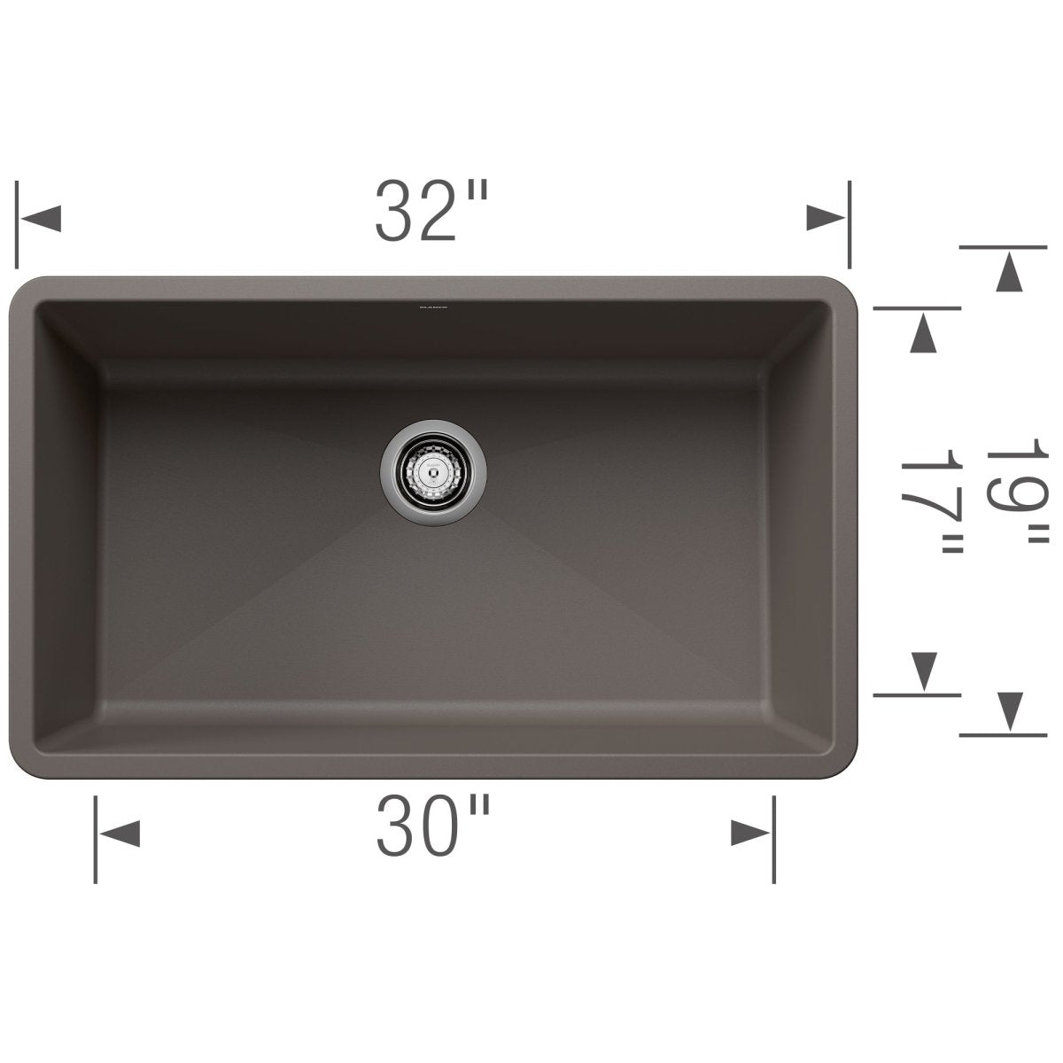 Blanco Precis 32 Inch Super Single Bowl Silgranit Undermount Kitchen Sink - BUILDMYPLACE