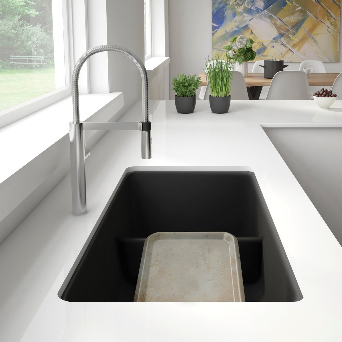 Blanco Precis 33 Inch Reversible Double Bowl Undermount Kitchen Sink with Low Divide - 60/40 - BUILDMYPLACE