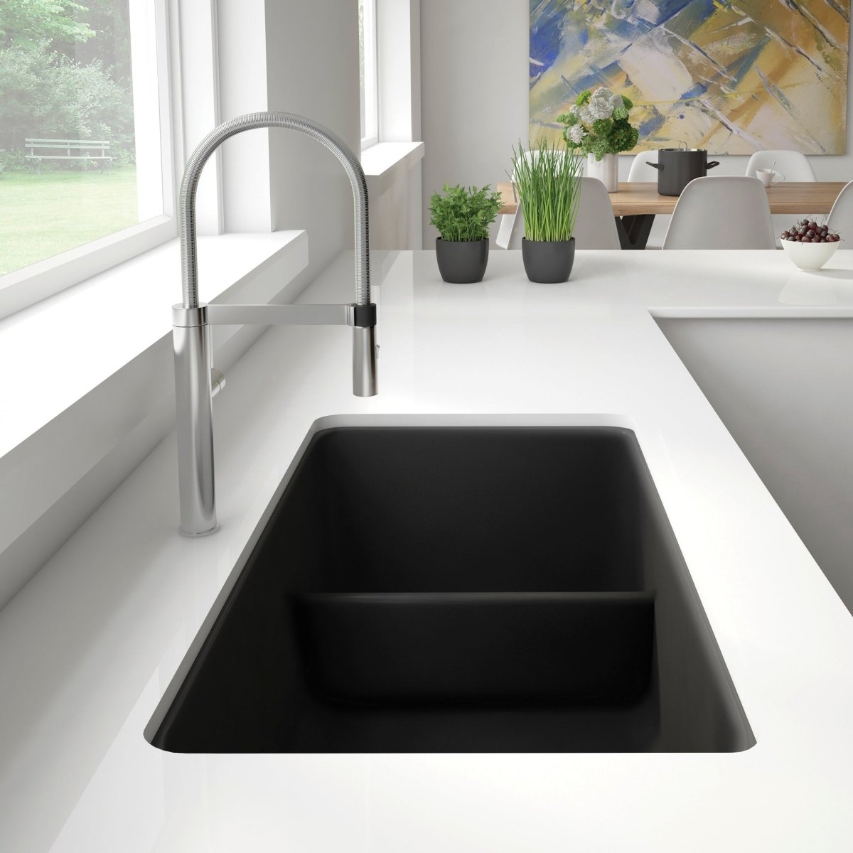 Blanco Precis 33 Inch Reversible Double Bowl Undermount Kitchen Sink with Low Divide - 60/40 - BUILDMYPLACE