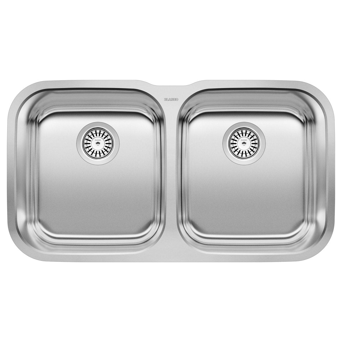 Blanco Stellar 33 Inch Double Equal Bowl Stainless Steel Undermount Kitchen Sink 50/50 - BUILDMYPLACE