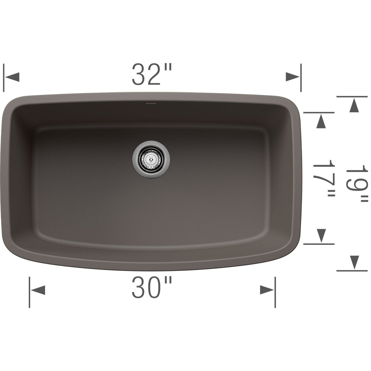 Blanco Valea 32 Inch Silgranit Super Single Bowl Undermount Kitchen Sink - BUILDMYPLACE