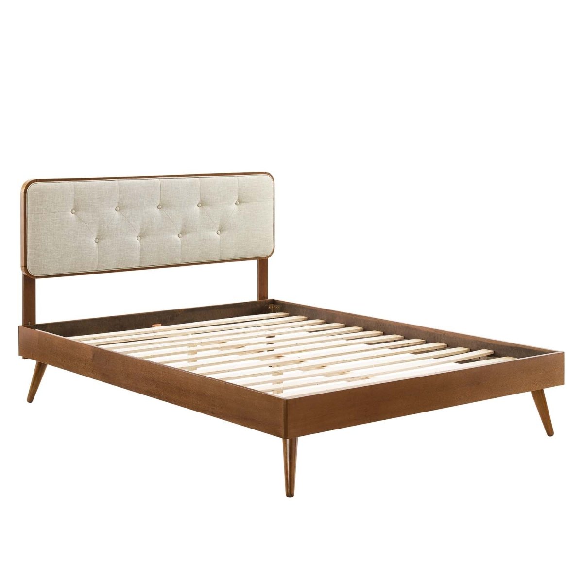 Bridgette Twin Wood Platform Bed With Splayed Legs - BUILDMYPLACE
