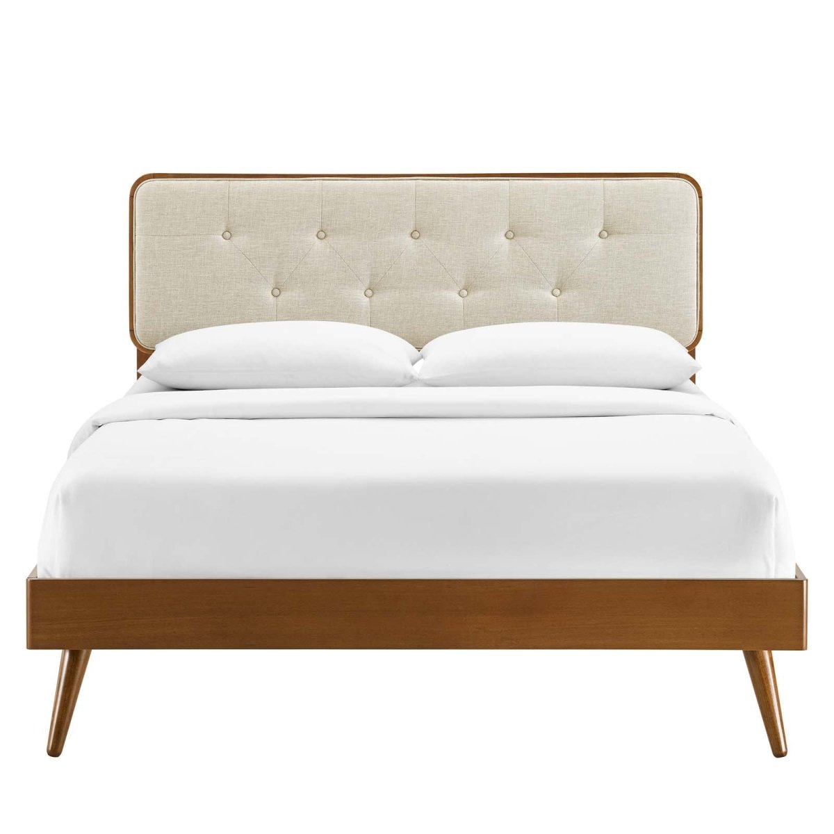 Bridgette Twin Wood Platform Bed With Splayed Legs - BUILDMYPLACE