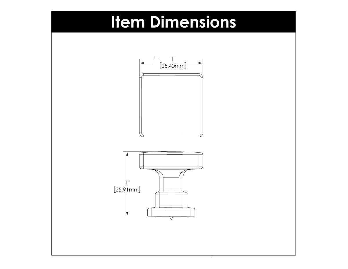 Brighton Collection - Belwith Keeler - Knob 1" Sq. | B077890 - BUILDMYPLACE