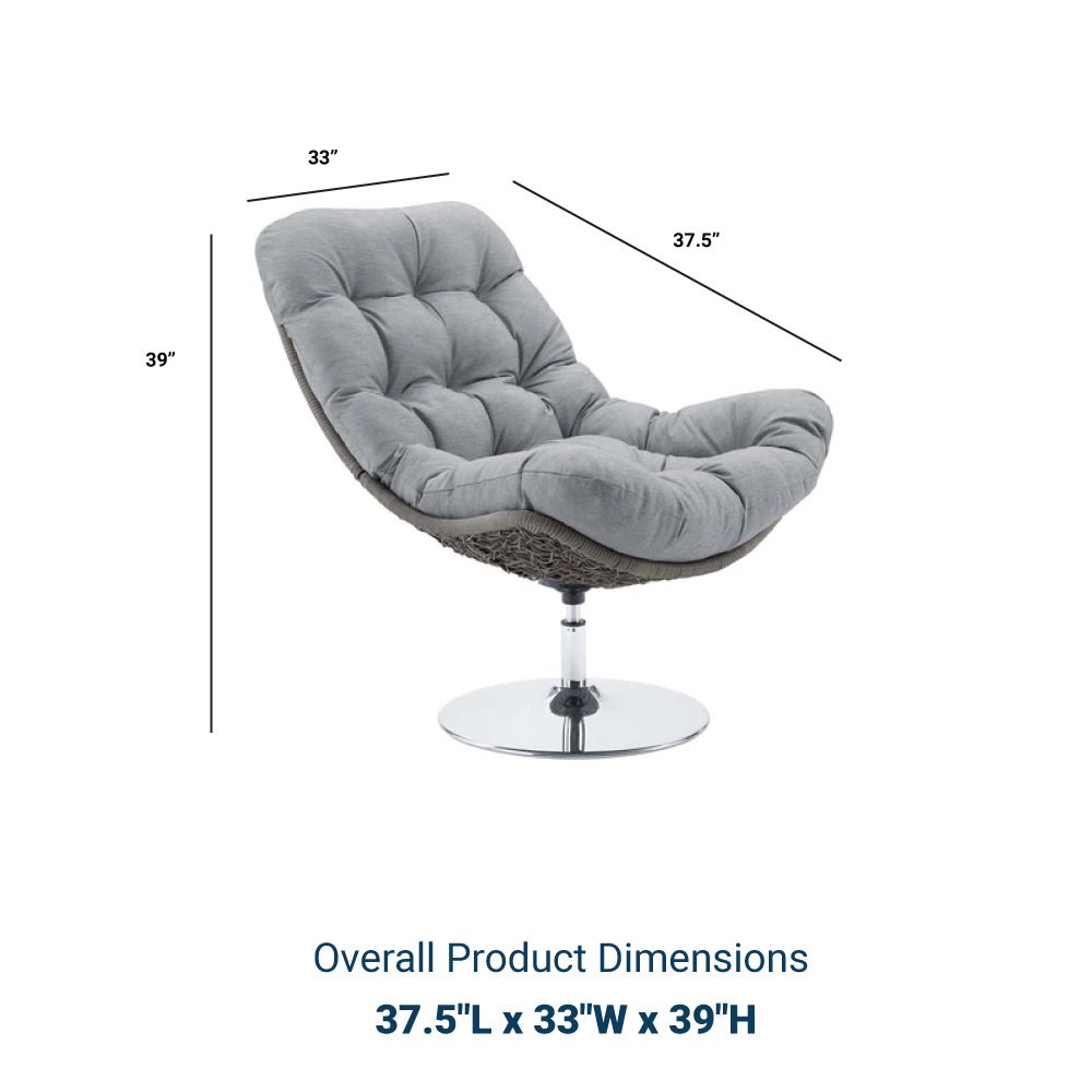 Brighton Wicker Rattan Outdoor Patio Swivel Lounge Chair - BUILDMYPLACE