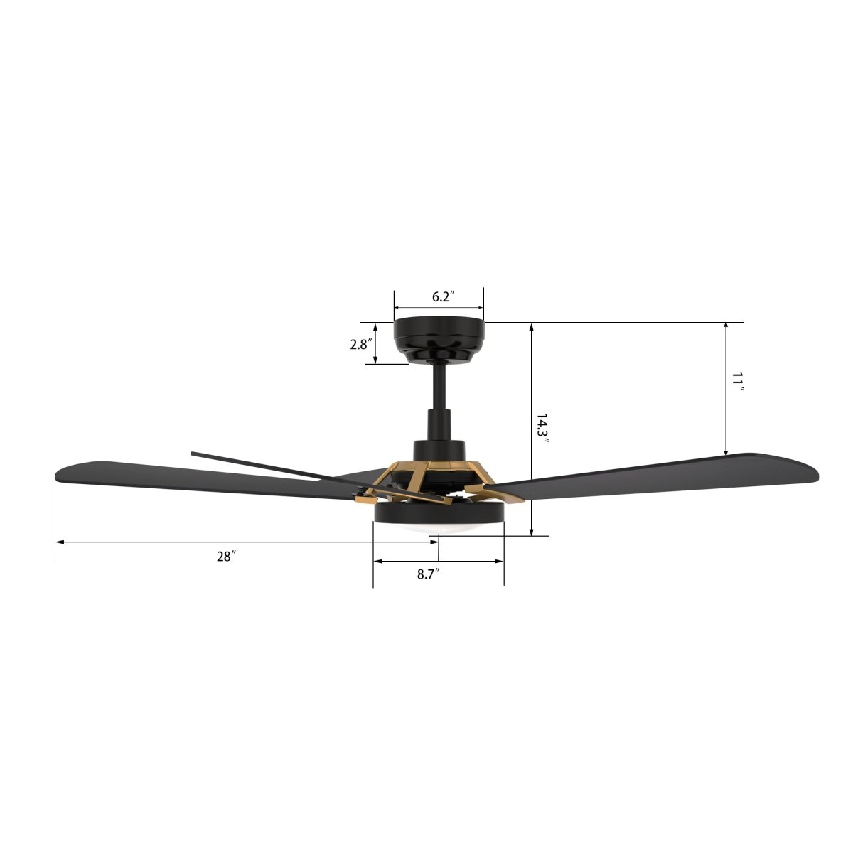 BRISA 56 inch 5 - Blade Smart Ceiling Fan with LED Light & Remote - LEDMyPlace