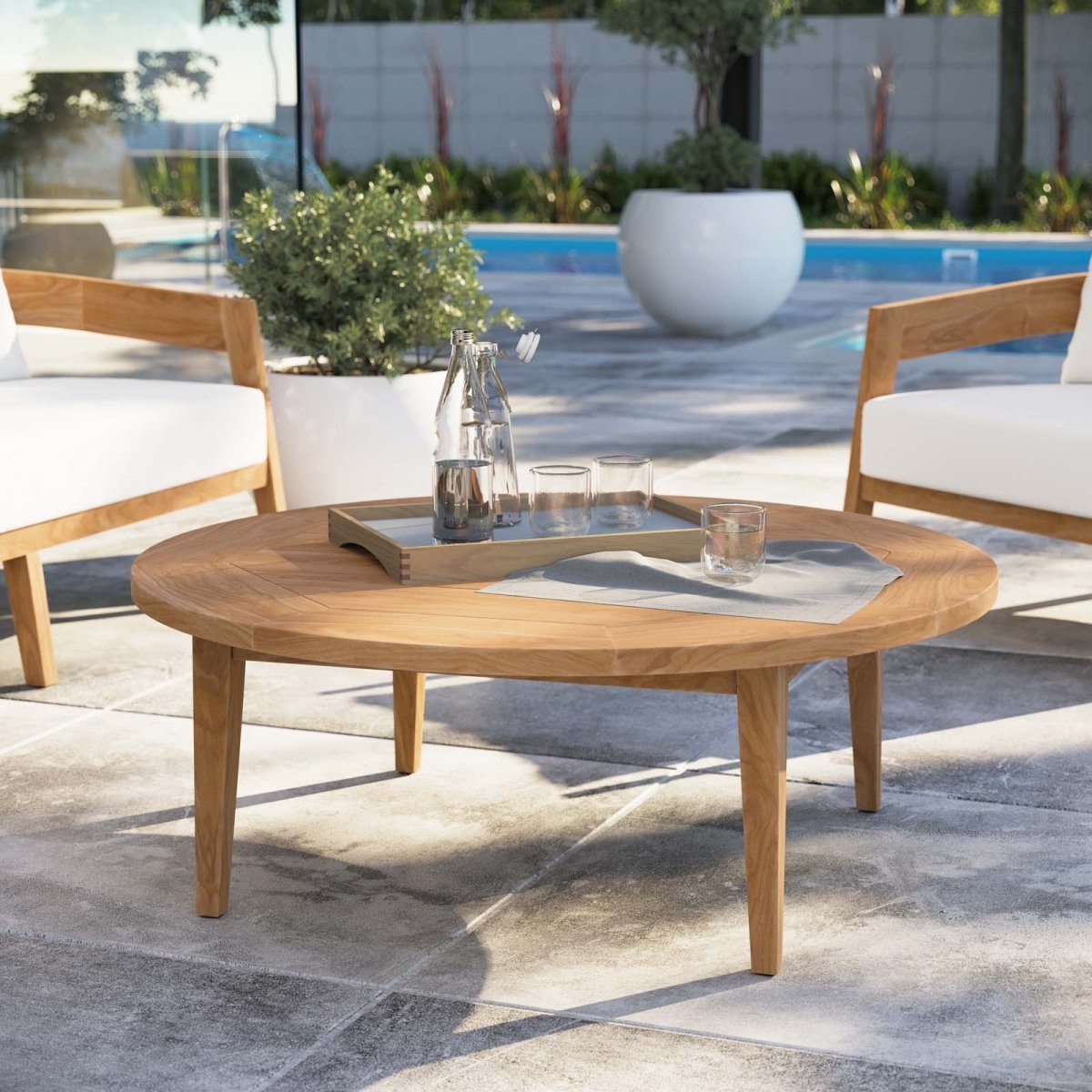 Brisbane Teak Wood Outdoor Patio Coffee Table - BUILDMYPLACE