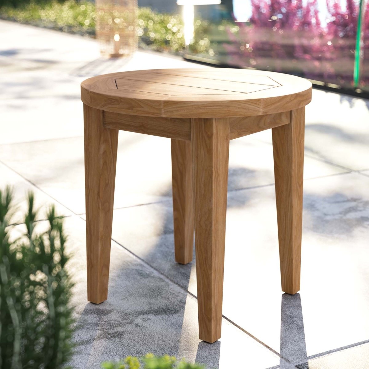 Brisbane Teak Wood Outdoor Patio Side Table - BUILDMYPLACE