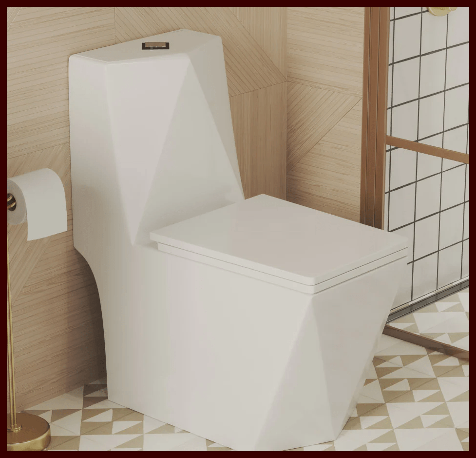 Brusque One - Piece Square Gem Cut Toilet Dual - Flush 1.1/1.6 gpf - BUILDMYPLACE