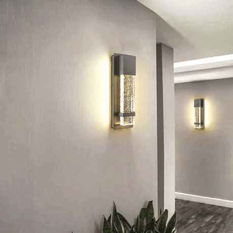 Bubble Glass LED Indoor Outdoor Wall Sconce Light, 12W, Dimmable, 4000K, 600lm, ETL Listed(Wet Location), For Front Door, Doorway, Foyer, Corridor, Balcony, Patio and Porch - BUILDMYPLACE