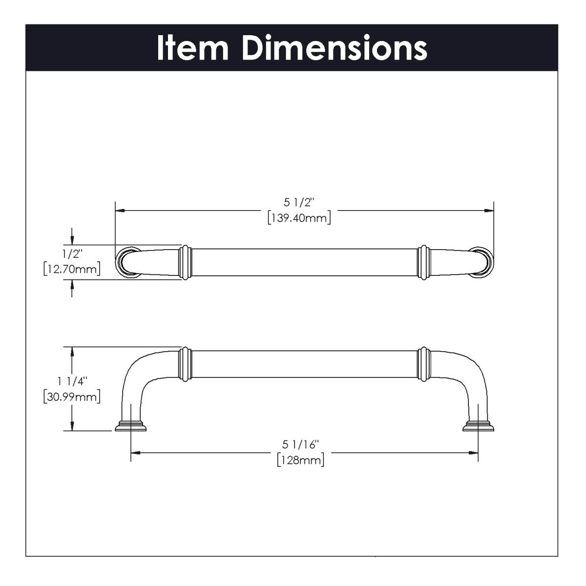 Cabinet Pull 5 - 1/16 Inch (128mm) Center to Center - Cottage Collection - BUILDMYPLACE