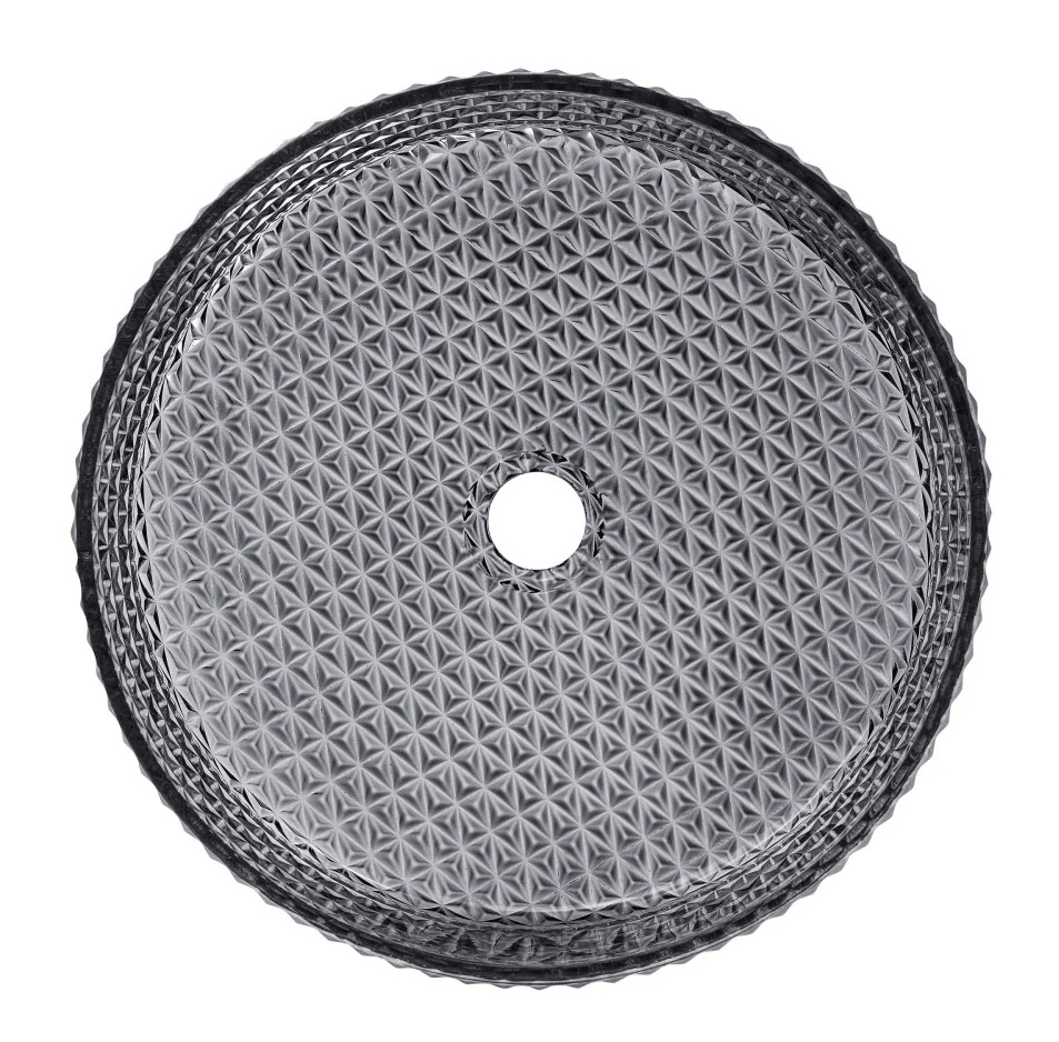 Cache 15.75" Round Glass Vessel Sink in Black - BUILDMYPLACE