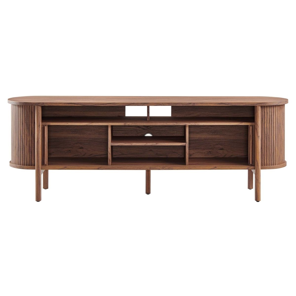 Cadence 71" Curved TV Stand - Walnut - BUILDMYPLACE