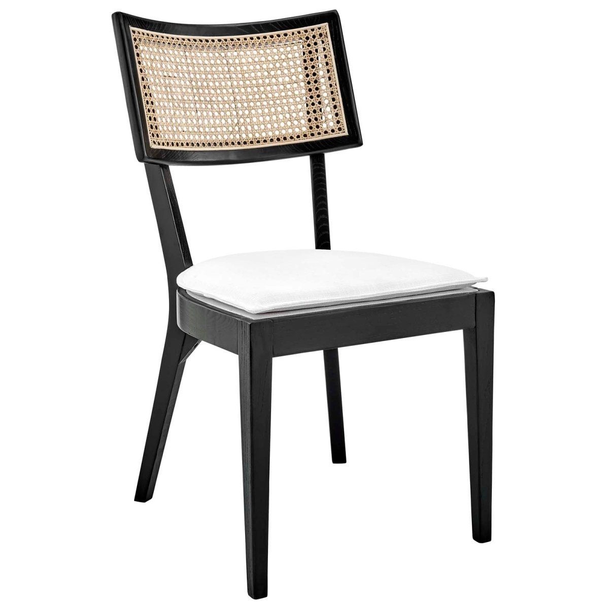 Caledonia Fabric Upholstered Wood Dining Chair Set of 2 - BUILDMYPLACE