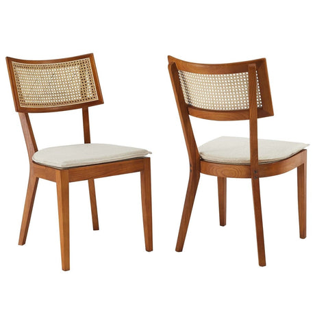 Caledonia Fabric Upholstered Wood Dining Chair Set of 2 - BUILDMYPLACE