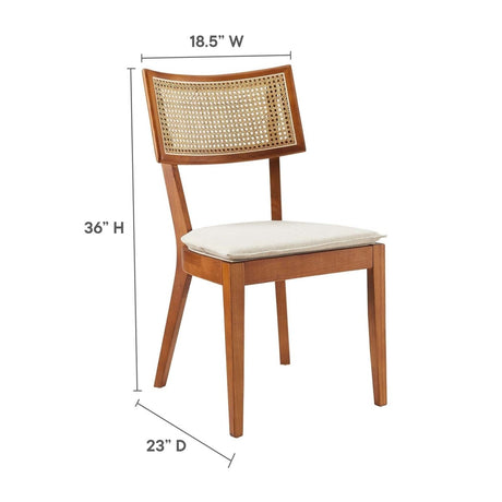 Caledonia Fabric Upholstered Wood Dining Chair Set of 2 - BUILDMYPLACE