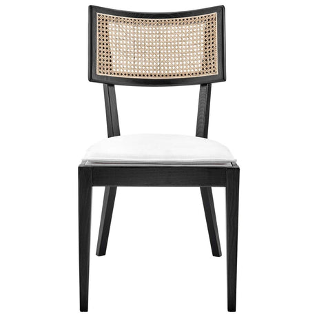 Caledonia Fabric Upholstered Wood Dining Chair Set of 2 - BUILDMYPLACE