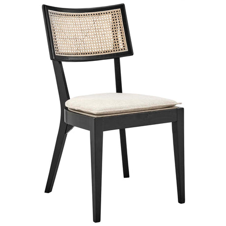 Caledonia Fabric Upholstered Wood Dining Chair Set of 2 - BUILDMYPLACE