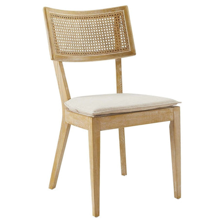 Caledonia Fabric Upholstered Wood Dining Chair Set of 2 - BUILDMYPLACE