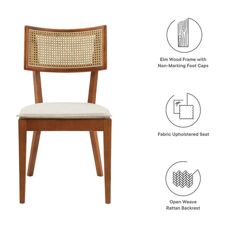 Caledonia Fabric Upholstered Wood Dining Chair Set of 2 - BUILDMYPLACE