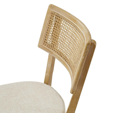 Caledonia Fabric Upholstered Wood Dining Chair Set of 2 - BUILDMYPLACE