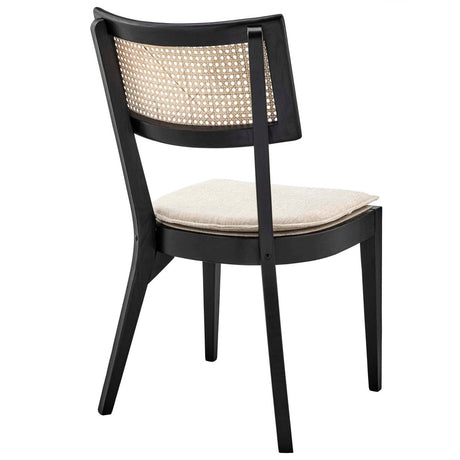 Caledonia Fabric Upholstered Wood Dining Chair Set of 2 - BUILDMYPLACE