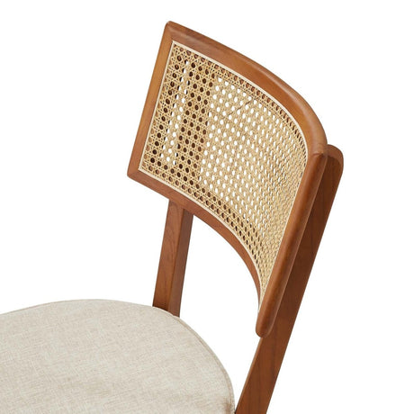 Caledonia Fabric Upholstered Wood Dining Chair Set of 2 - BUILDMYPLACE