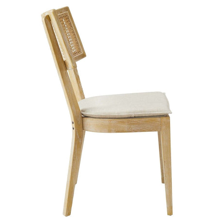 Caledonia Fabric Upholstered Wood Dining Chair Set of 2 - BUILDMYPLACE