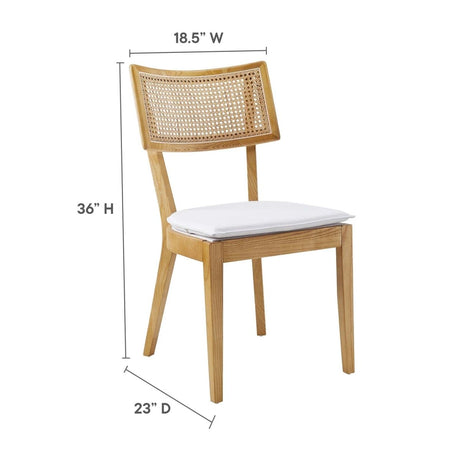 Caledonia Fabric Upholstered Wood Dining Chair Set of 2 - BUILDMYPLACE