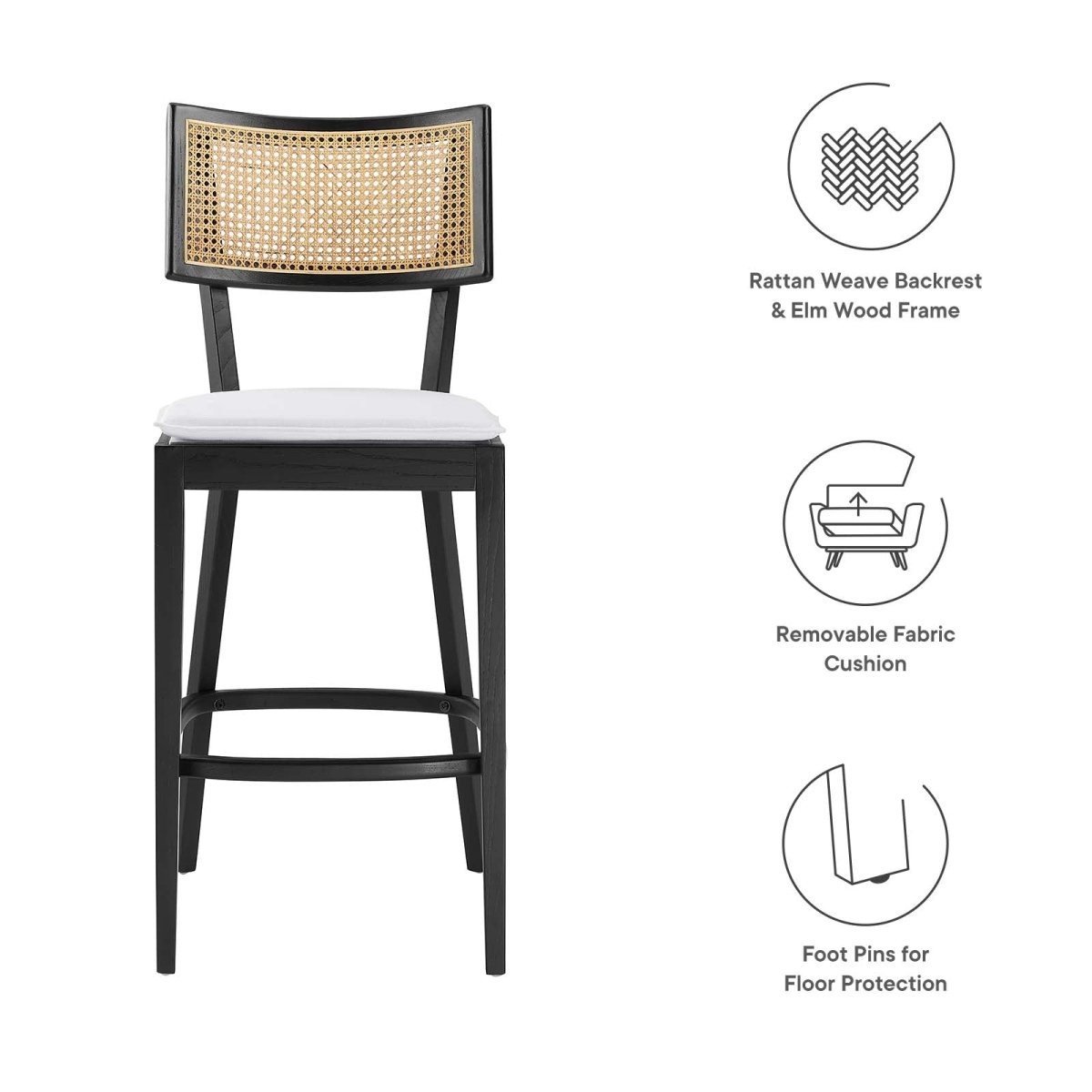 Caledonia Wood Bar Stools - Set of 2 - BUILDMYPLACE