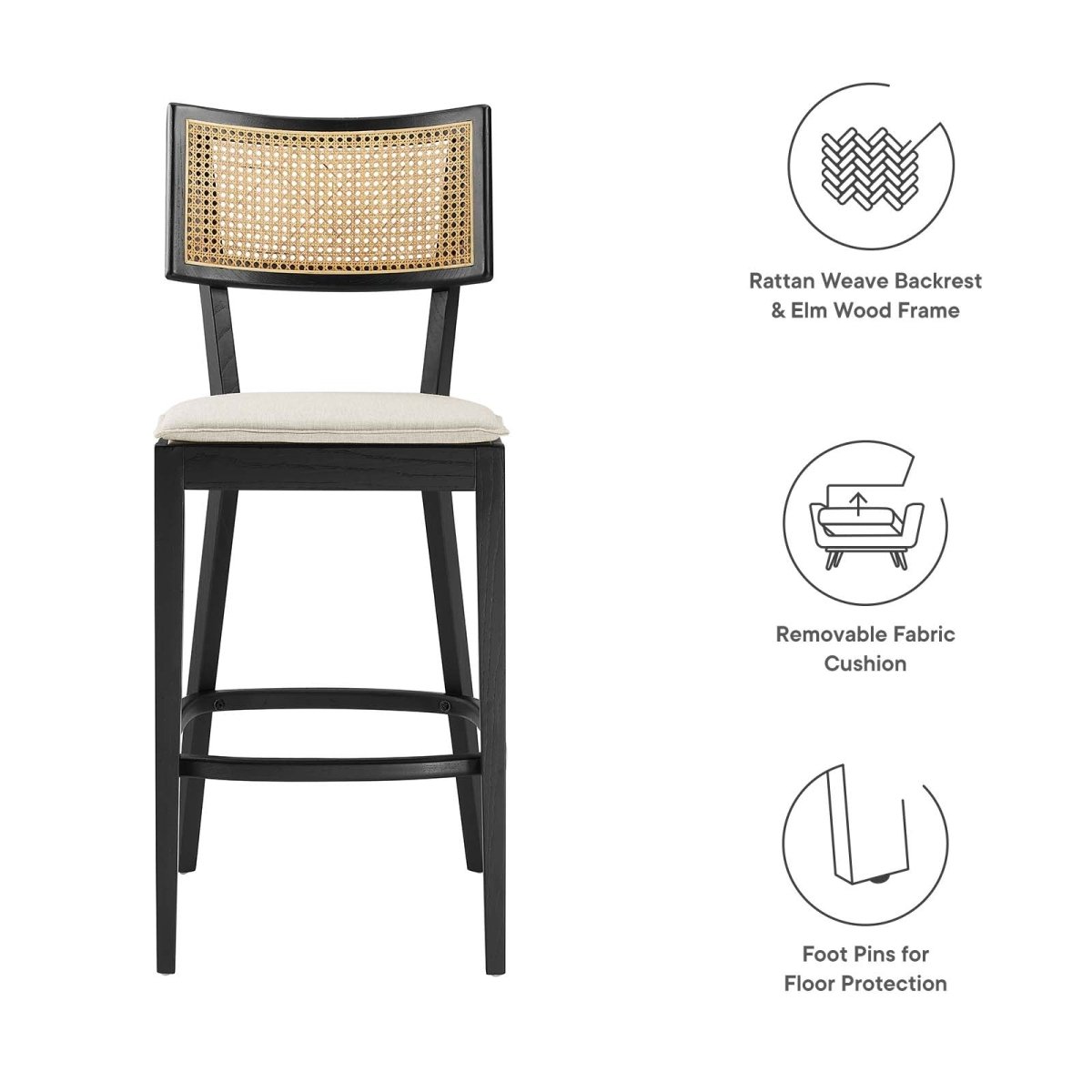 Caledonia Wood Bar Stools - Set of 2 - BUILDMYPLACE