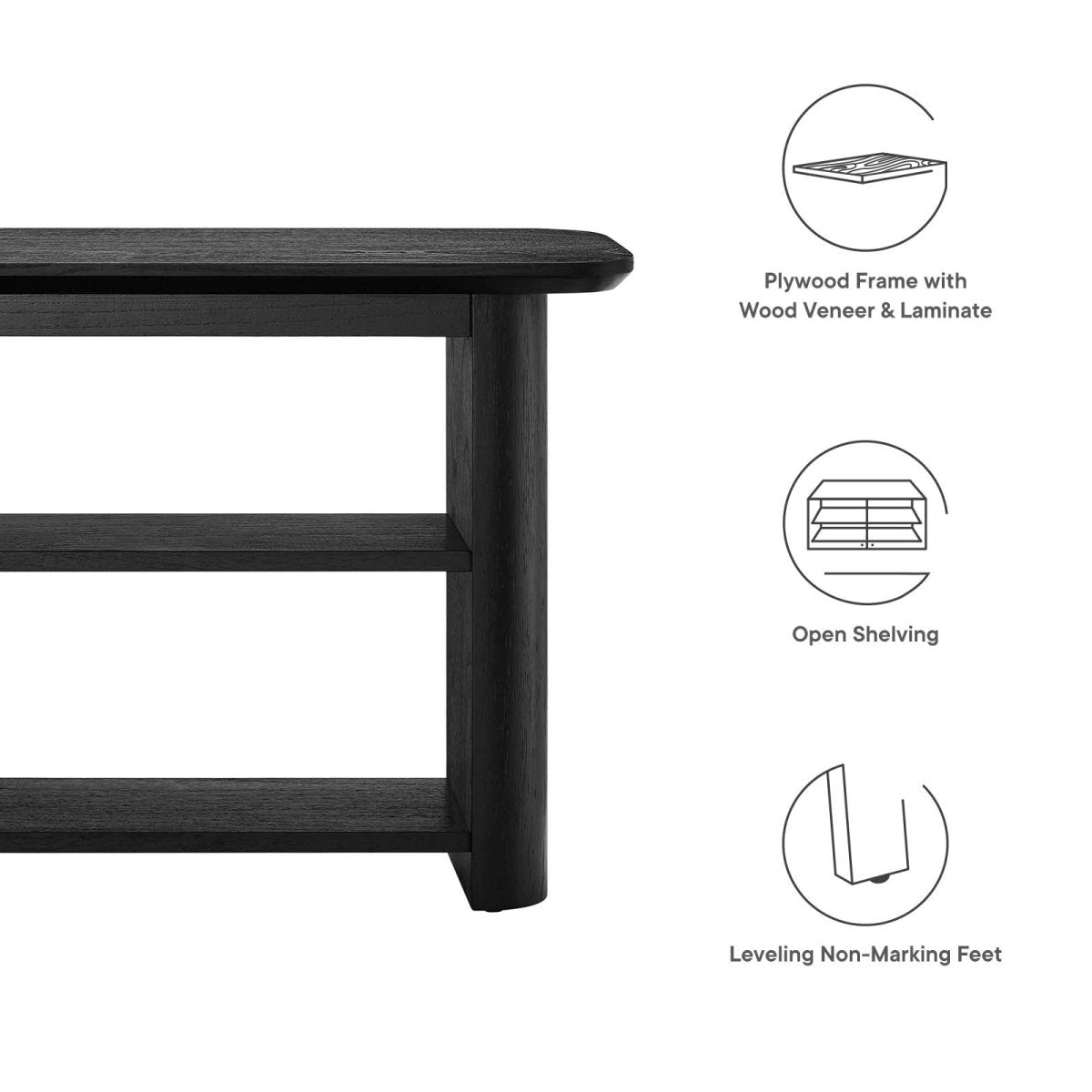 Calix 57" Black Console Table - BUILDMYPLACE
