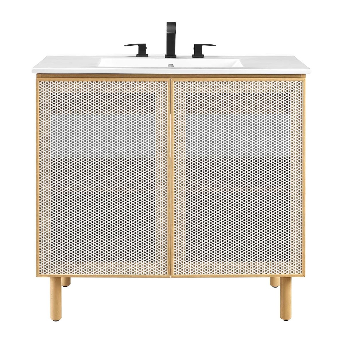 Calla 36" Perforated Metal Bathroom Vanity - BUILDMYPLACE